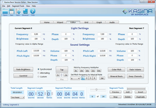 KASINA Basic Session Editor - Segment Editor