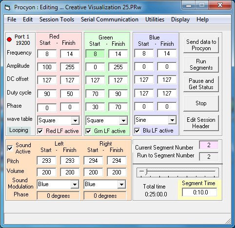 Procyon Session Editor Startbildschirm